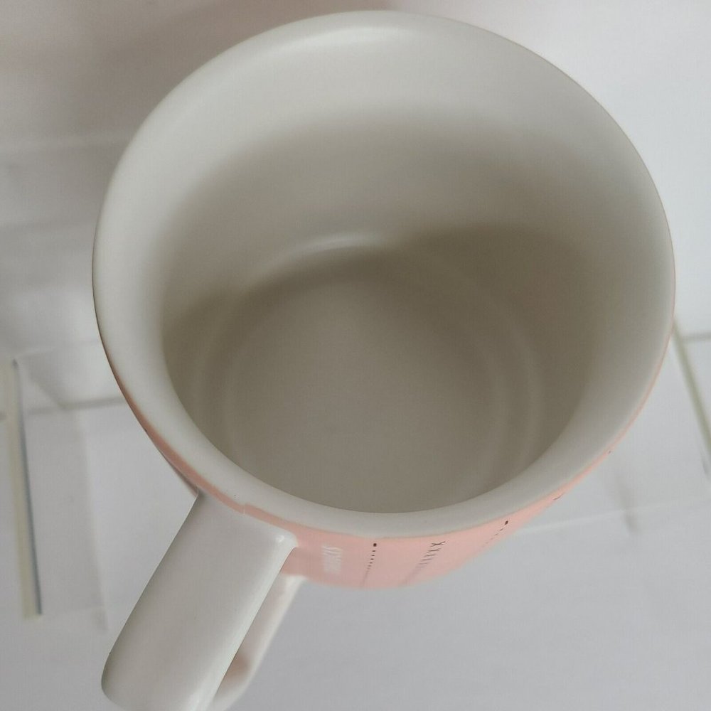 Starbucks Ceramic Mug 2019 White Flower Pink Peach 12 oz Stackable - Picture 5 of 6